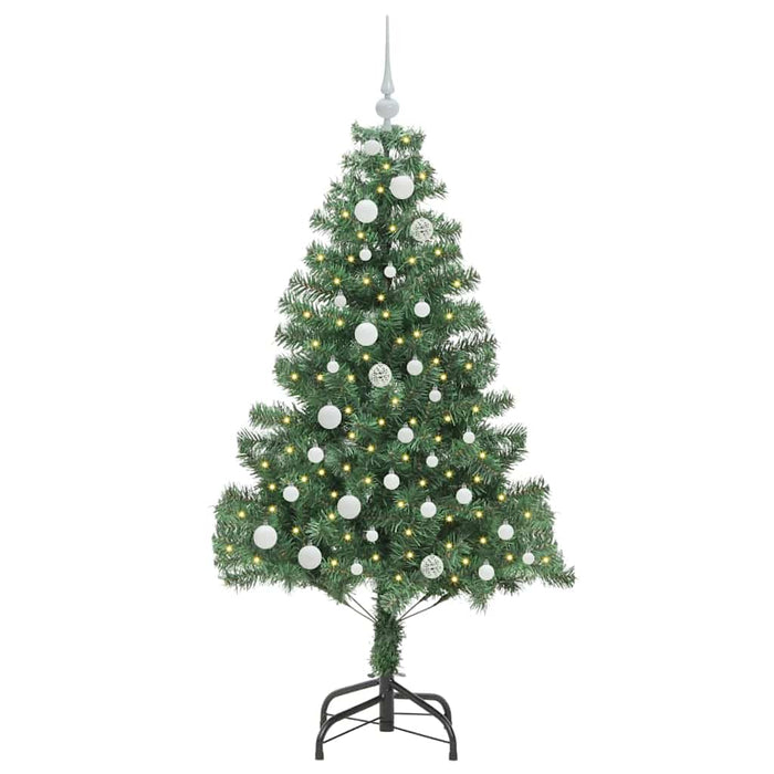 Albero di Natale con 150 LED con supporto-Luci decorative natalizie Verde 150 cm PVC 629619