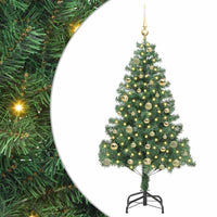 Albero di Natale con 150 LED con supporto-Luci decorative natalizie Verde 150 cm PVC 409321