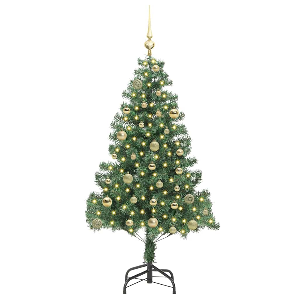 Albero di Natale con 150 LED con supporto-Luci decorative natalizie Verde 150 cm PVC 409321