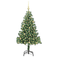 Albero di Natale con 150 LED con supporto-Luci decorative natalizie Verde 150 cm PVC 409321