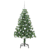 Albero di Natale con 150 LED con supporto-Luci decorative natalizie Verde 150 cm PVC 702812