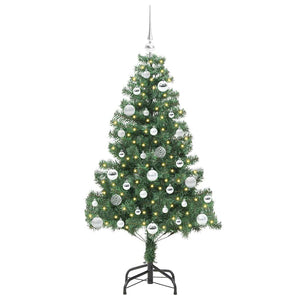 Albero di Natale con 150 LED con supporto-Luci decorative natalizie Verde 150 cm PVC 702812