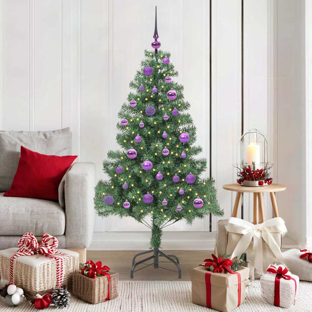 Albero di Natale con 150 LED con supporto Verde 150 cm PVC 3396373