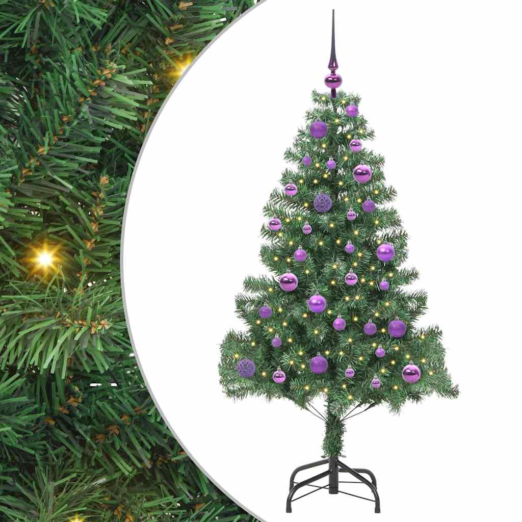 Albero di Natale con 150 LED con supporto Verde 150 cm PVC 3396373