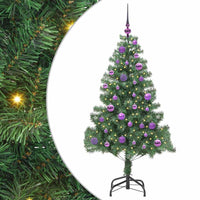 Albero di Natale con 150 LED con supporto-Luci decorative natalizie Verde 150 cm PVC 571365