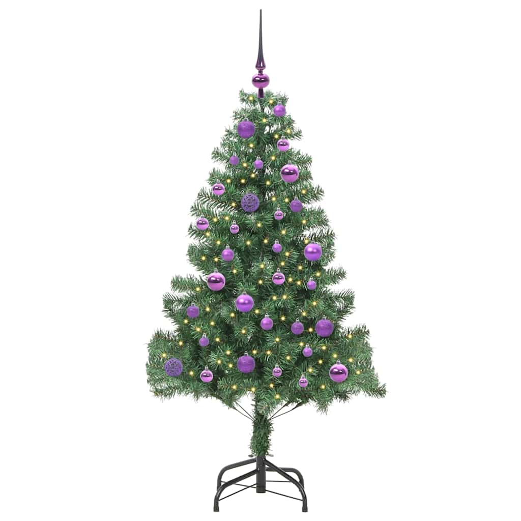 Albero di Natale con 150 LED con supporto Verde 150 cm PVC 3396373