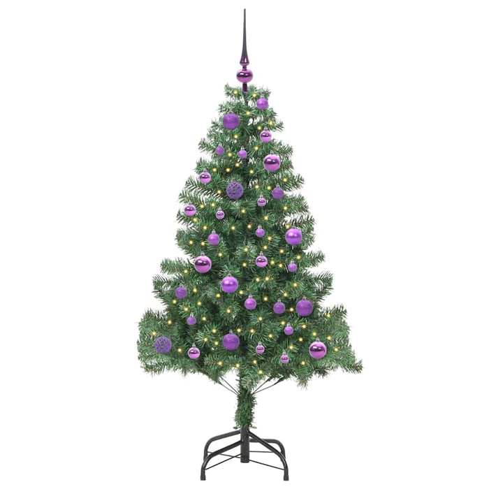 Albero di Natale con 150 LED con supporto Verde 150 cm PVC 3396373