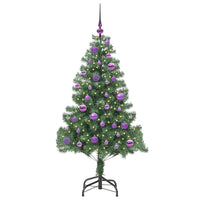 Albero di Natale con 150 LED con supporto-Luci decorative natalizie Verde 150 cm PVC 571365