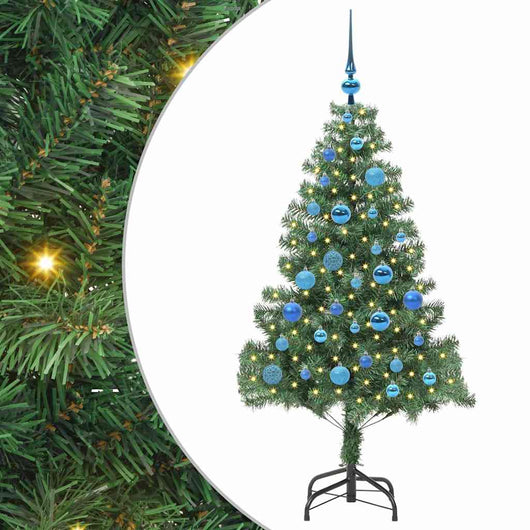 Albero di Natale con 150 LED con supporto-Luci decorative natalizie Verde 150 cm PVC 773203