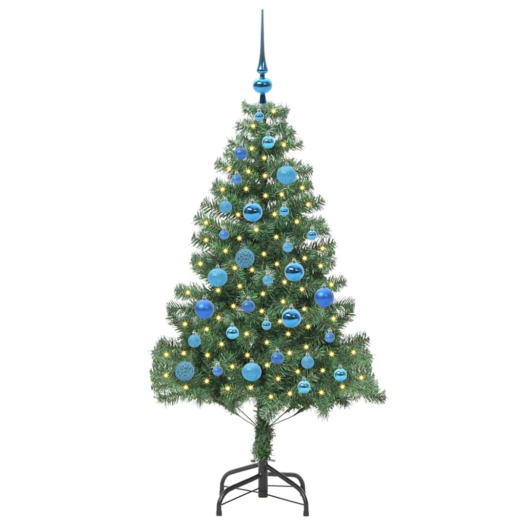 Albero di Natale con 150 LED con supporto-Luci decorative natalizie Verde 150 cm PVC 773203