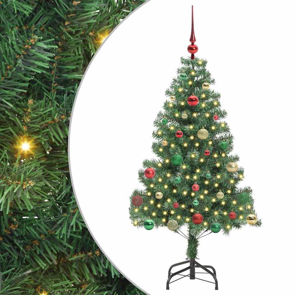 Albero di Natale con 150 LED con supporto-Luci decorative natalizie Verde 150 cm PVC 190418