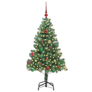 Albero di Natale con 150 LED con supporto-Luci decorative natalizie Verde 150 cm PVC 190418