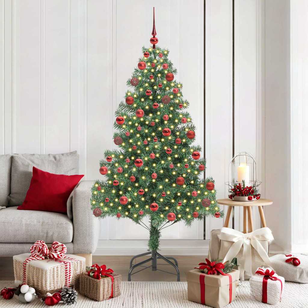 Albero di Natale con 300 LED con supporto Verde 180 cm PVC 3396380