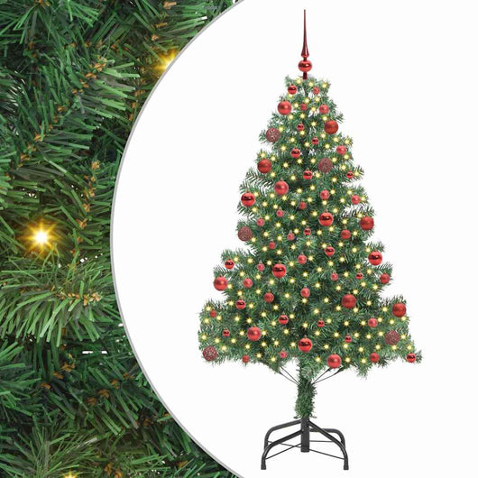 Albero di Natale con 300 LED con supporto-Luci decorative natalizie Verde 180 cm PVC 138817