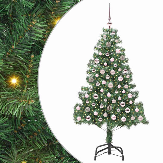 Albero di Natale con 300 LED con supporto-Luci decorative natalizie Verde 180 cm PVC 268108