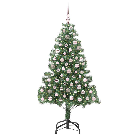 Albero di Natale con 300 LED con supporto-Luci decorative natalizie Verde 180 cm PVC 268108