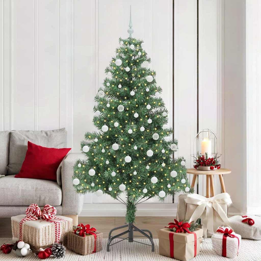 Albero di Natale con 300 LED con supporto Verde 180 cm PVC 3396383