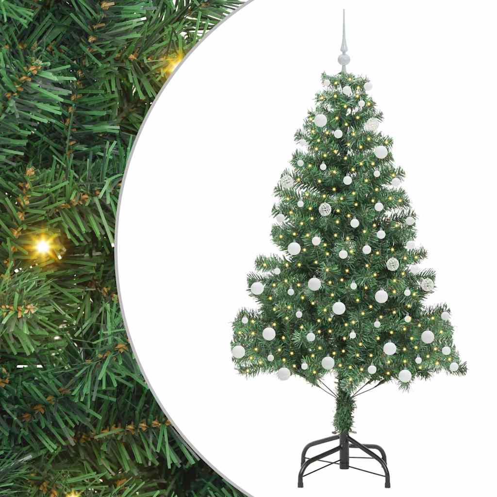 Albero di Natale con 300 LED con supporto-Luci decorative natalizie Verde 180 cm PVC 344855