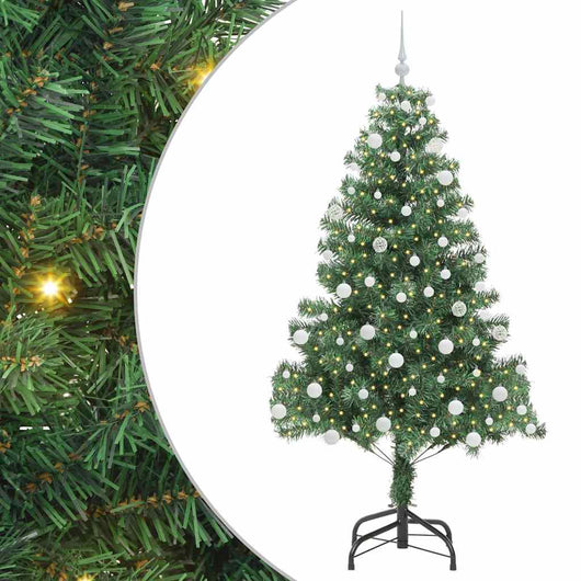 Albero di Natale con 300 LED con supporto-Luci decorative natalizie Verde 180 cm PVC 344855