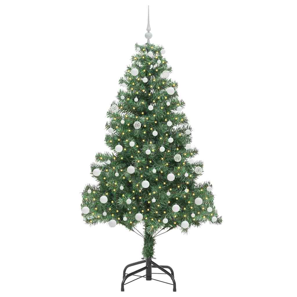 Albero di Natale con 300 LED con supporto-Luci decorative natalizie Verde 180 cm PVC 344855