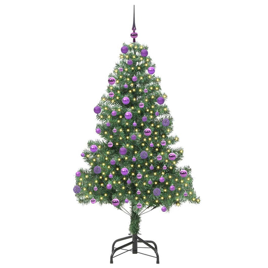Albero di Natale con 300 LED con supporto-Luci decorative natalizie Verde 180 cm PVC 743839