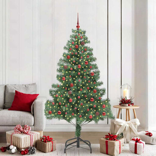 Albero di Natale con 300 LED con supporto Verde 210 cm PVC 3396389