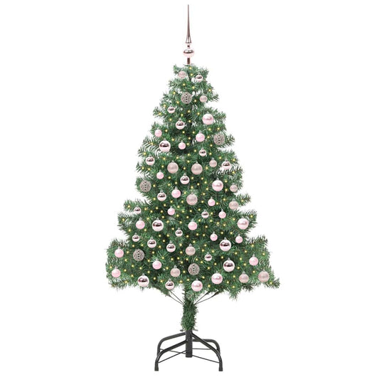 Albero di Natale con 300 LED con supporto-Luci decorative natalizie Verde 210 cm PVC 740917