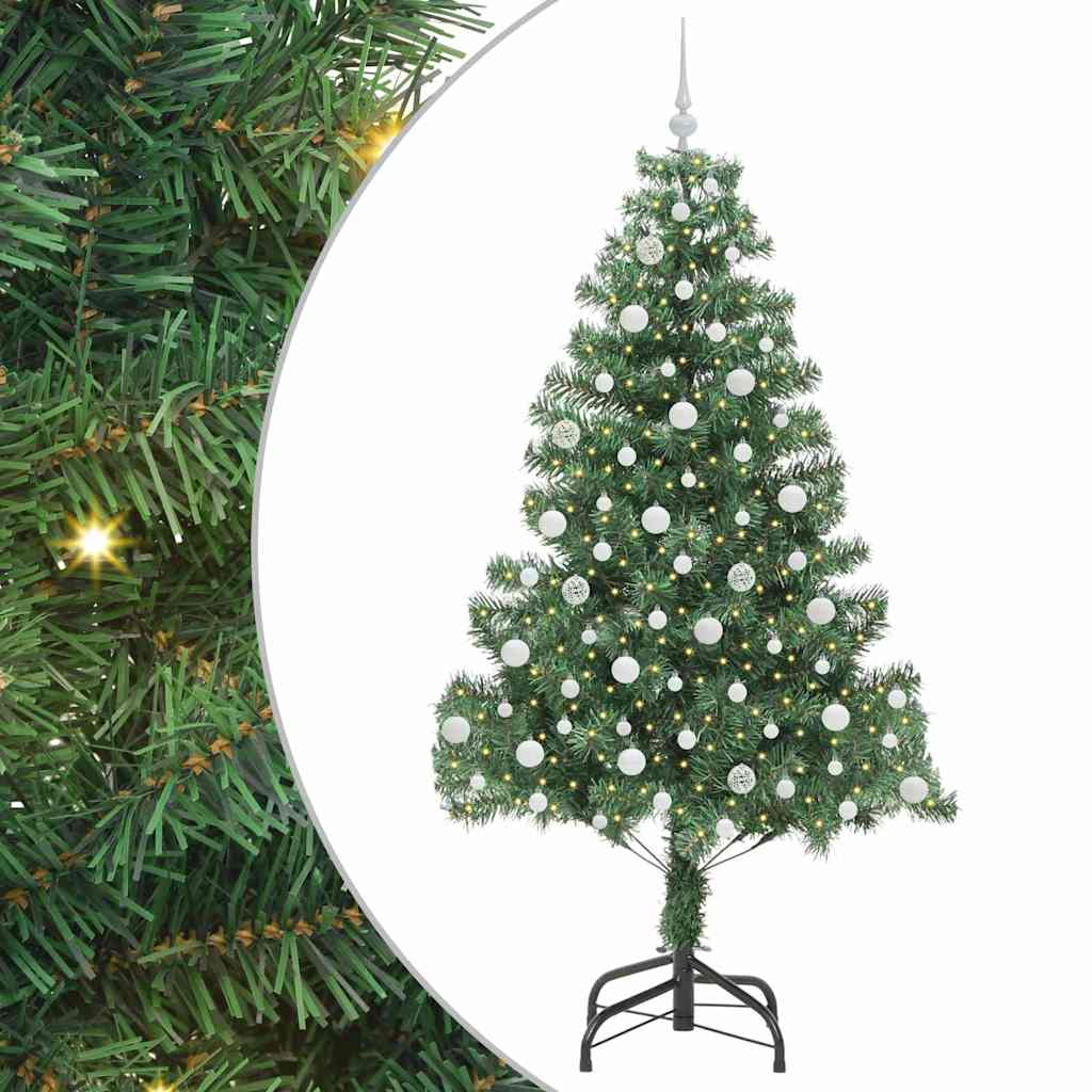 Albero di Natale con 300 LED con supporto-Luci decorative natalizie Verde 210 cm PVC 776100