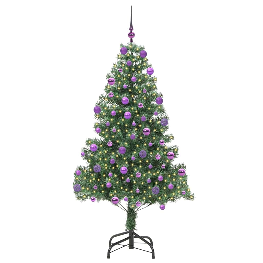 Albero di Natale con 300 LED con supporto-Luci decorative natalizie Verde 210 cm PVC 845113