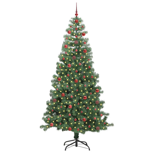 Albero di Natale con 300 LED con supporto-Luci decorative natalizie Verde 240 cm PVC 998227