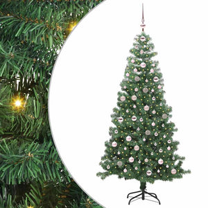 Albero di Natale con 300 LED con supporto-Luci decorative natalizie Verde 240 cm PVC 583290
