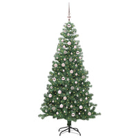 Albero di Natale con 300 LED con supporto-Luci decorative natalizie Verde 240 cm PVC 583290