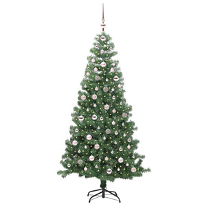 Albero di Natale con 300 LED con supporto-Luci decorative natalizie Verde 240 cm PVC 583290