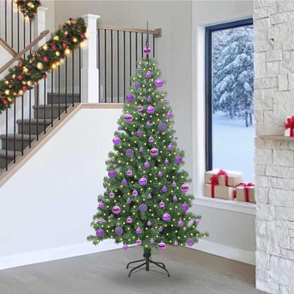 Albero di Natale con 300 LED con supporto Verde 240 cm PVC 3396404