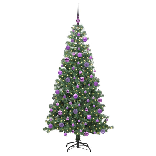 Albero di Natale con 300 LED con supporto-Luci decorative natalizie Verde 240 cm PVC 516457