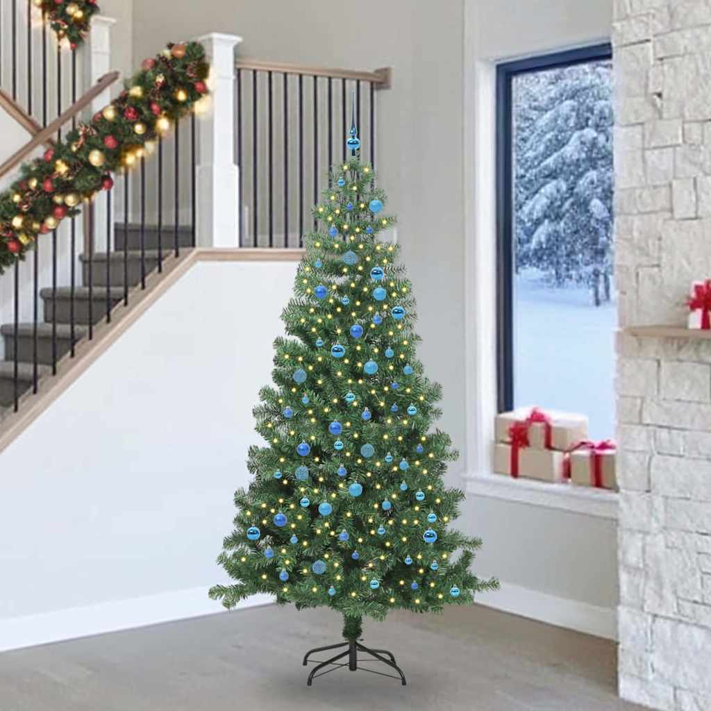Albero di Natale con 300 LED con supporto Verde 240 cm PVC 3396405
