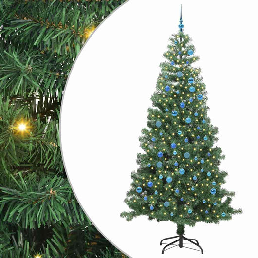 Albero di Natale con 300 LED con supporto-Luci decorative natalizie Verde 240 cm PVC 873632
