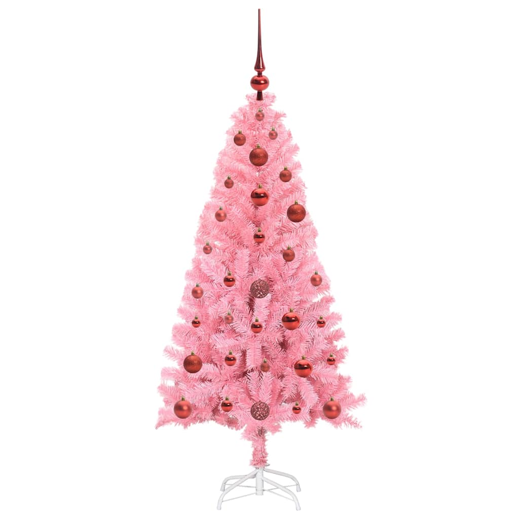 Albero di Natale con 150 LED con supporto Rosa 120 cm PVC 3396407