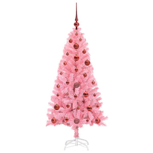Albero di Natale con 150 LED con supporto Rosa 120 cm PVC 3396407