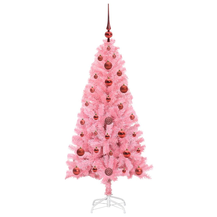 Albero di Natale con 150 LED con supporto Rosa 120 cm PVC 3396407