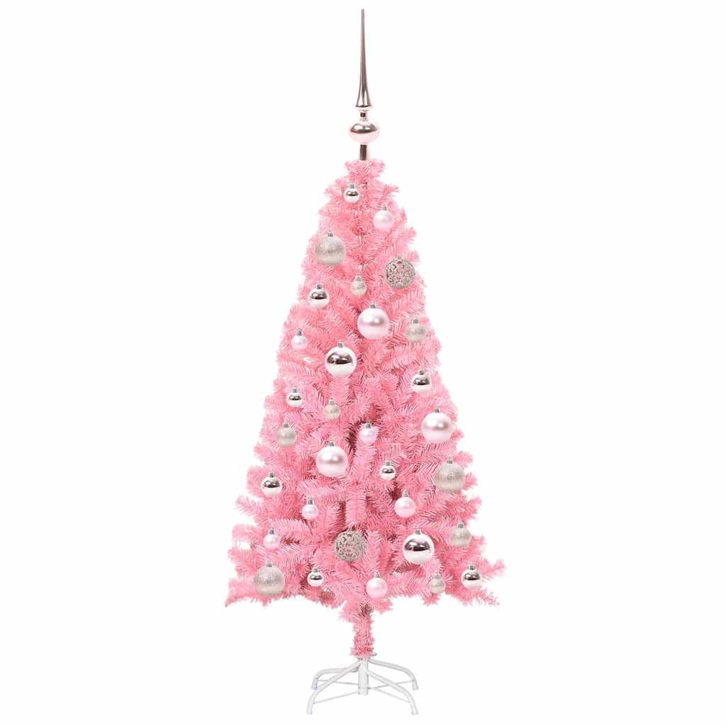 Albero di Natale con 150 LED con supporto Rosa 120 cm PVC 3396409