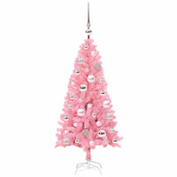 Albero di Natale con 150 LED con supporto Rosa 120 cm PVC 3396409