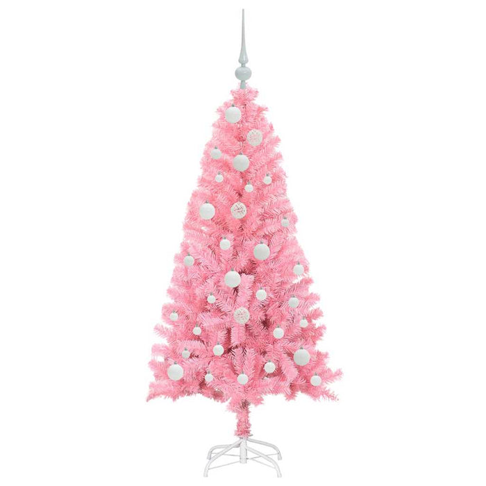 Albero di Natale con 150 LED con supporto Rosa 120 cm PVC 3396410