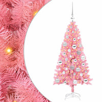 Albero di Natale con 150 LED con supporto Rosa 120 cm PVC 3396412