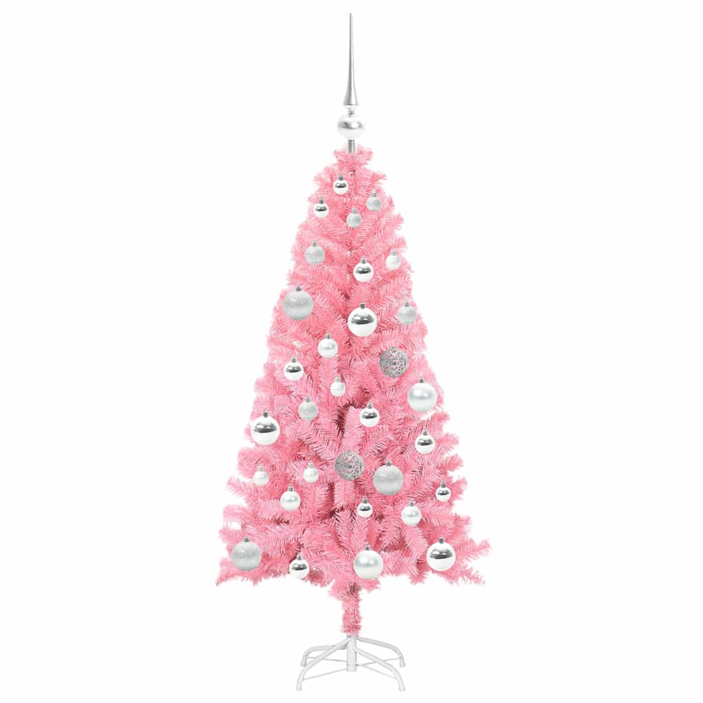 Albero di Natale con 150 LED con supporto Rosa 120 cm PVC 3396412