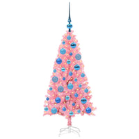 Albero di Natale con 150 LED con supporto Rosa 120 cm PVC 3396414