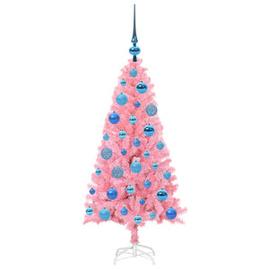 Albero di Natale con 150 LED con supporto Rosa 120 cm PVC 3396414