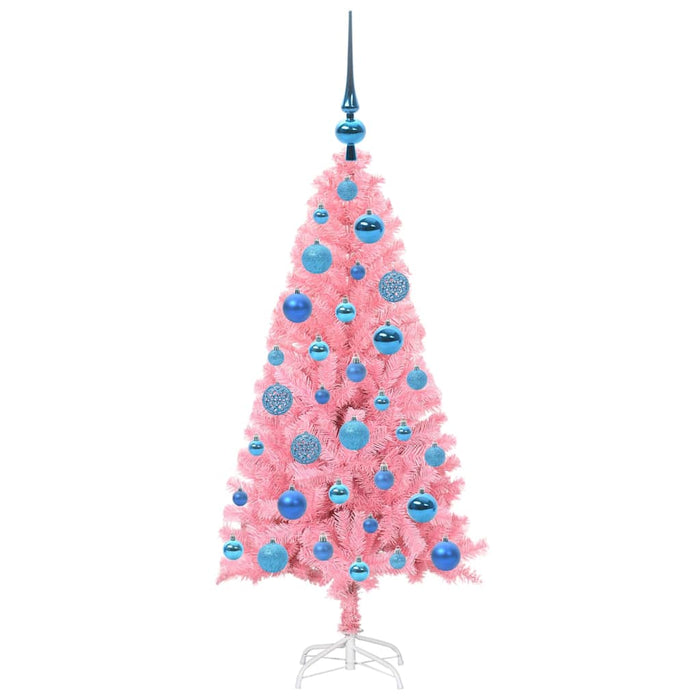 Albero di Natale con 150 LED con supporto Rosa 120 cm PVC 3396414