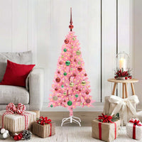 Albero di Natale con 150 LED con supporto Rosa 120 cm PVC 3396415