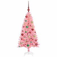 Albero di Natale con 150 LED con supporto Rosa 120 cm PVC 3396415